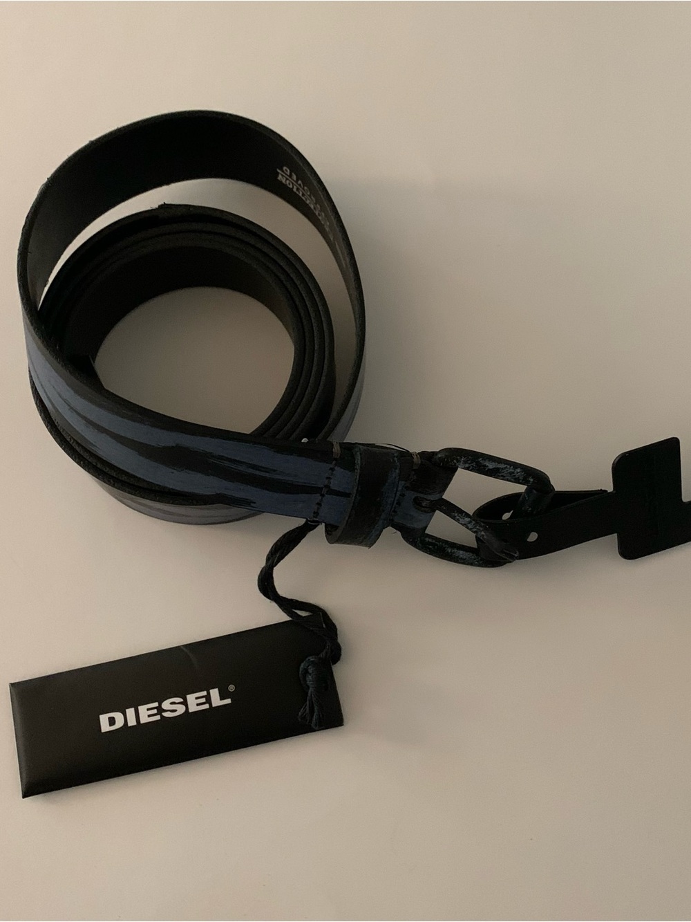 Diesel Belt Black Blue Tag Sz 78 Men’s XS NWT